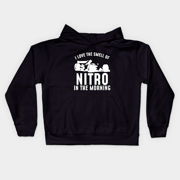 Nitro Racing Smell Funny Humor Kids Hoodie by Mellowdellow